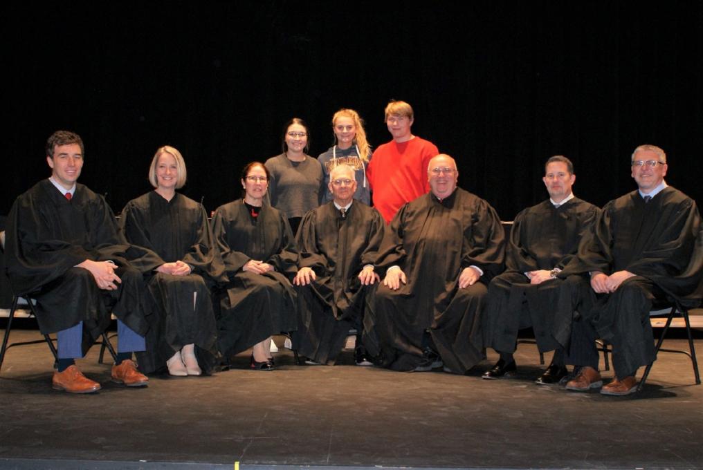 Student and Judges at Oral Arguments in Scottsbluff, Nebraska.
