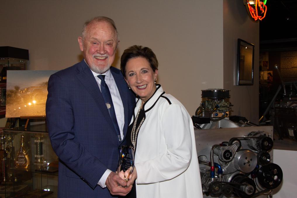 Bob Bartle presents Patty Pansing Brooks with the Nebraska State Bar Foundation’s Public Service Award