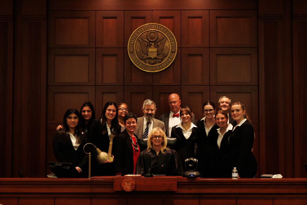 Duchesne team with their coaches and Judge Bazis.