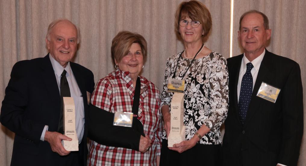 Gold Fellow Curt Bromm and his wife Vicki and Gold Fellow Sharon Kresha and her husband Jim
